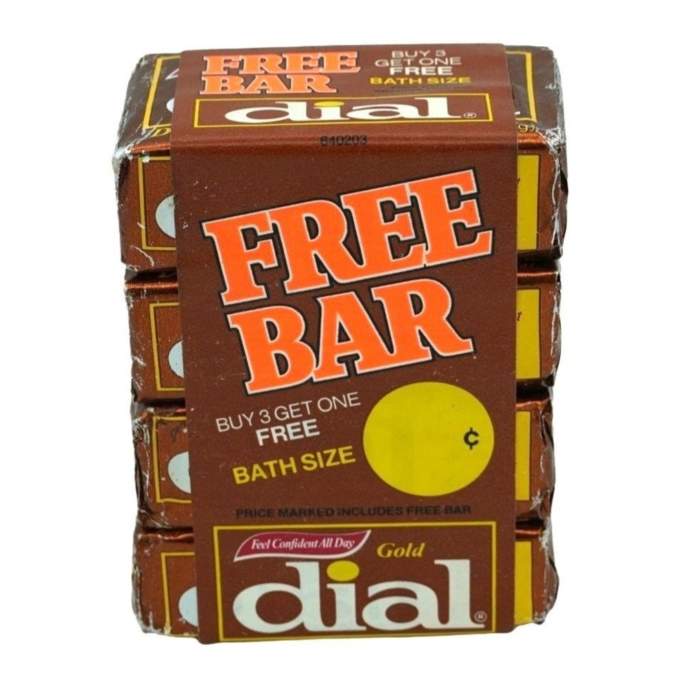 Vintage Dial Gold Bar Soap 4 Pack 5oz Bath Size Bars Gold Antibacterial